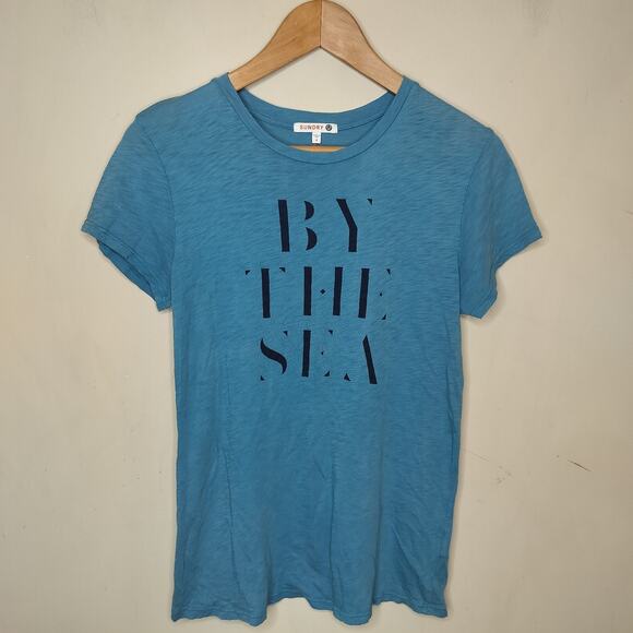 Sundry T-Shirt By the Sea Short Sleeve Tee Pima cotton - Picture 1 of 7